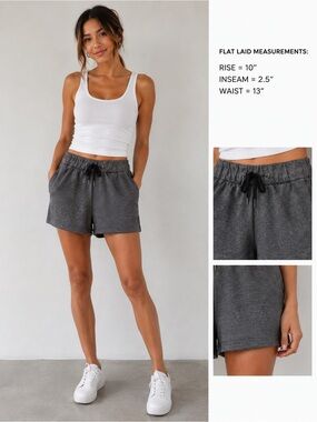 Lululemon Grey Space Dye High-Rise Athletic Drawcord Shorts Size 2